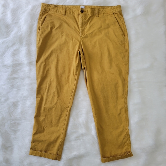 GAP Pants - GAP Mustard Girlfriend Khaki Pants 18